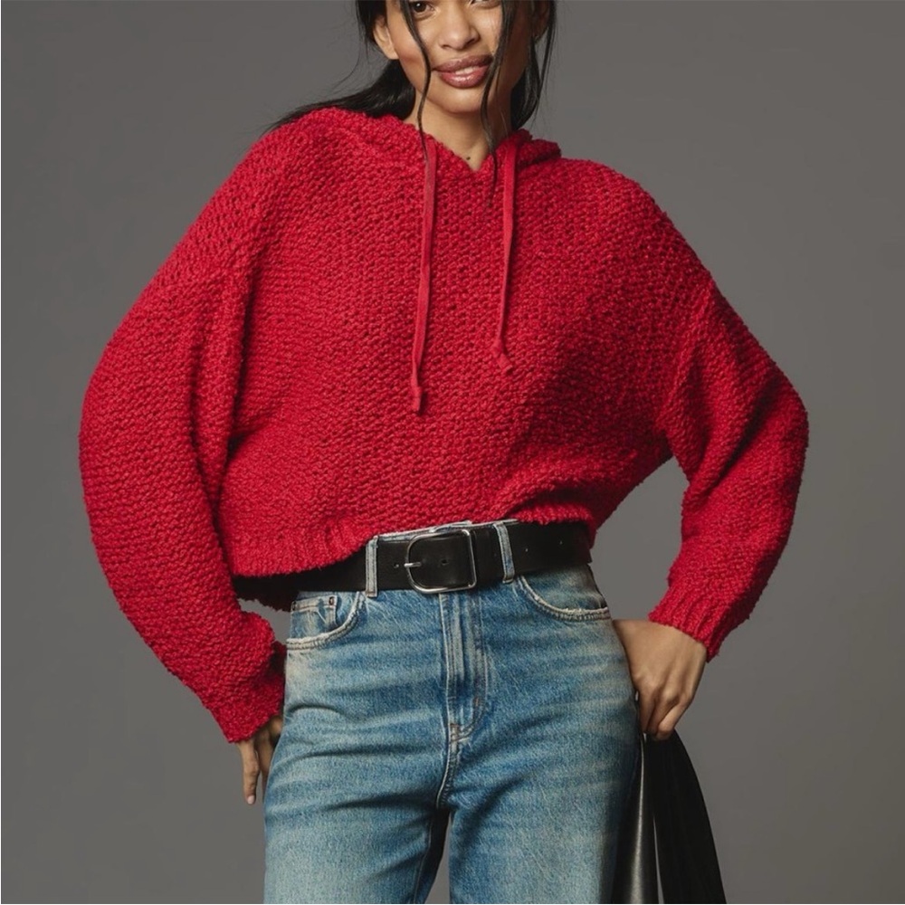 BOGO! Anthropologie Pilcro Sailcloth Oversized Hooded Sweater Red Size Medium